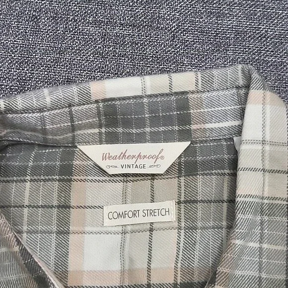 Weatherproof Vintage Womens Plaid Print Flannel Shirt Top Medium Size Green - Picture 5 of 9